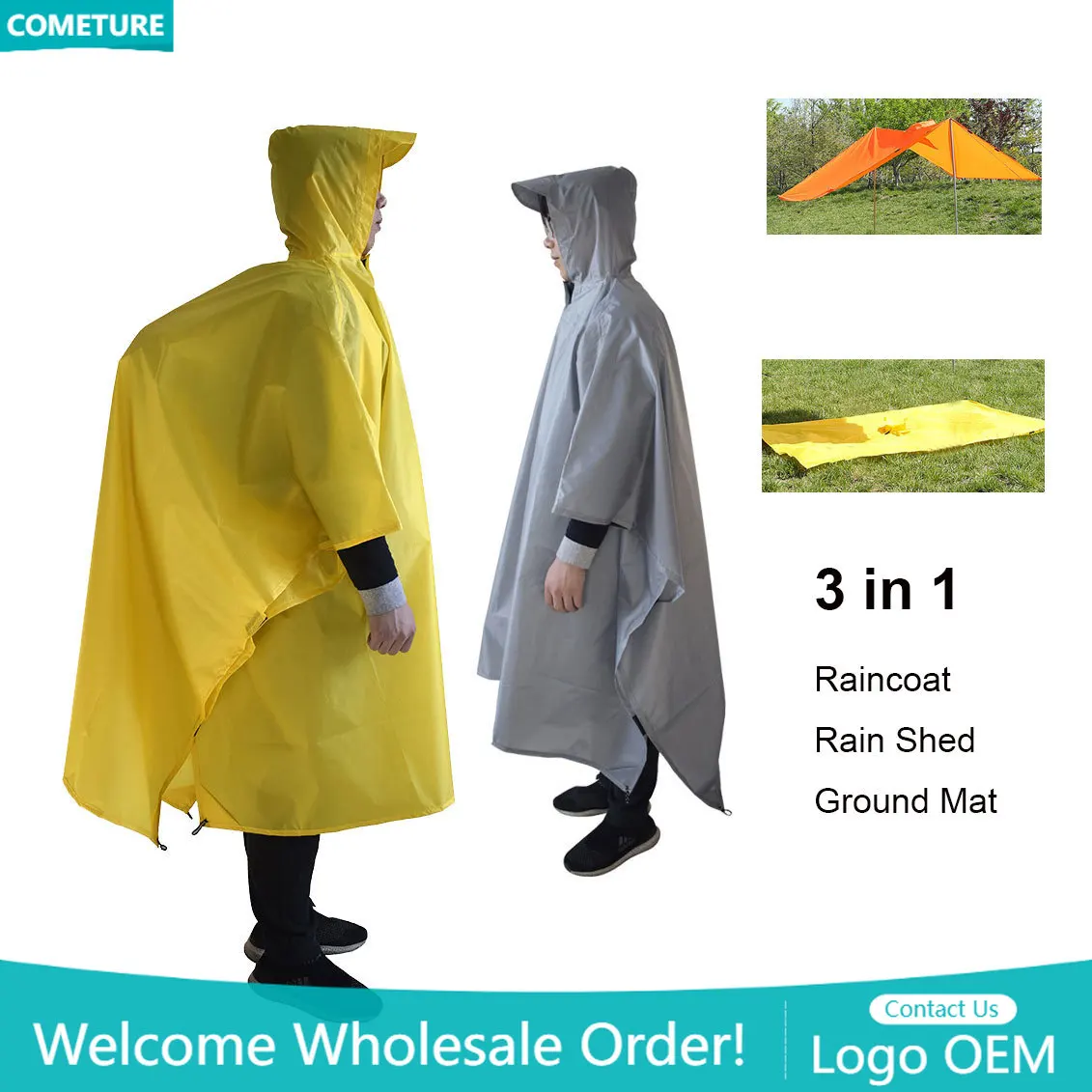Hunting Camp Outdoor Supplies - Poncho de randonnée imperméable 3 en