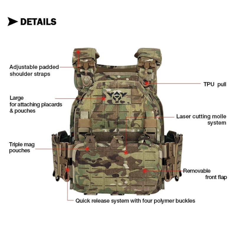 Gilet tactique YAKEDA 6094 dét - Outdoor Hunting Lights avis et prix